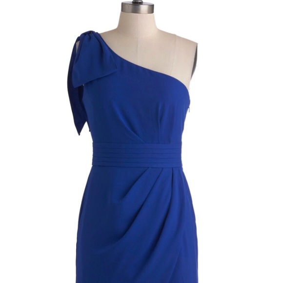 NWT ModCloth blue one shoulder tulip dress - Picture 2 of 3